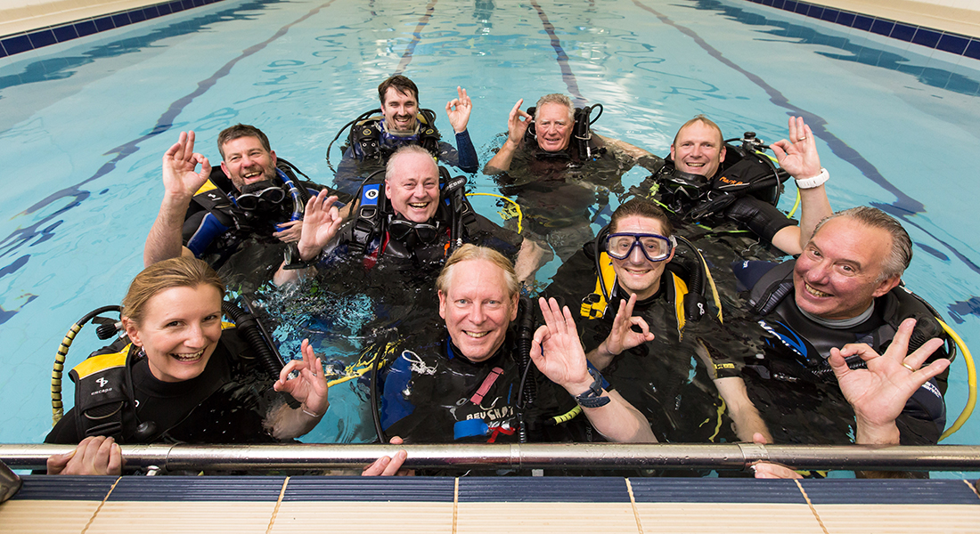 Members of Bath SAC in the pool during their 60th anniversary celebrations