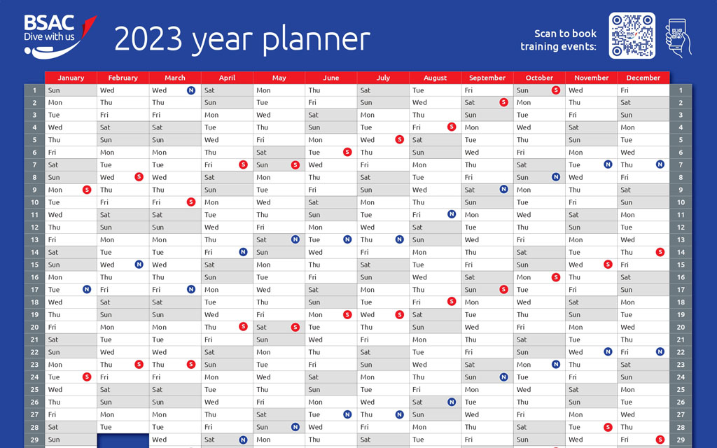 2023 year planner now available online British SubAqua Club