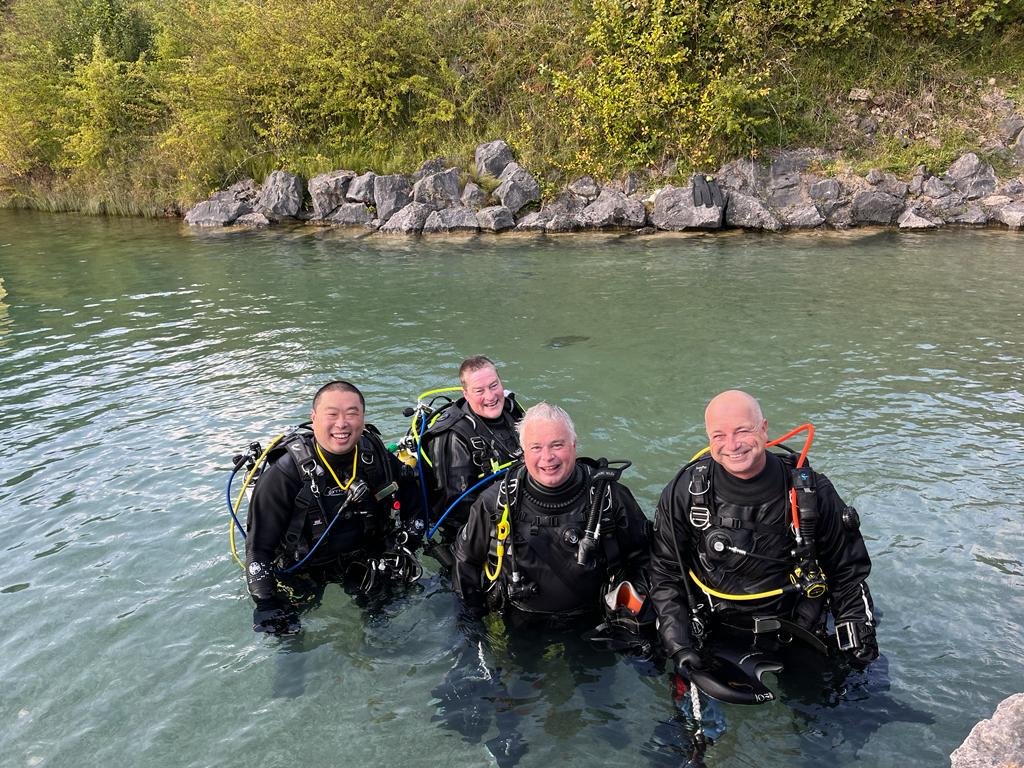 Scuba divers at Capernwray