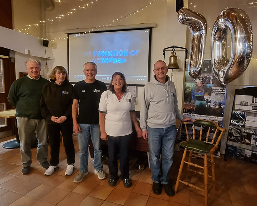 Southsea Sub-Aqua club members at the premiere of the Evolution of Octopush short film