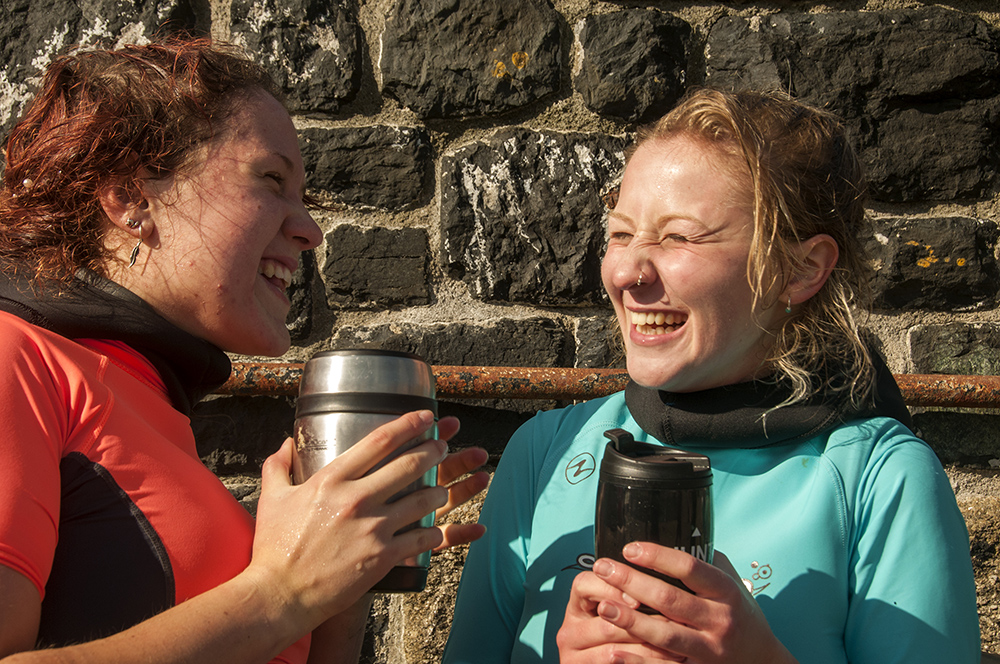Woman sharing a drink